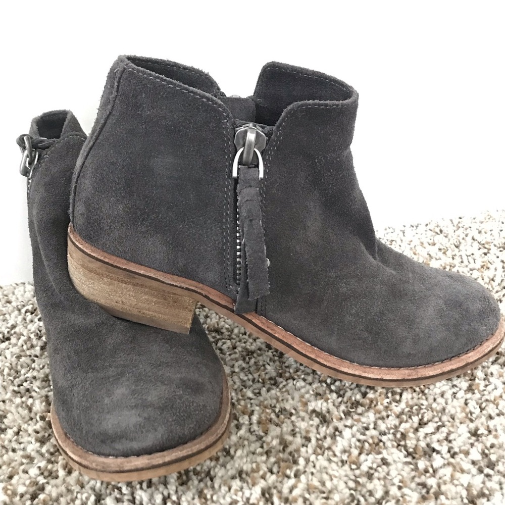 Gray zip booties